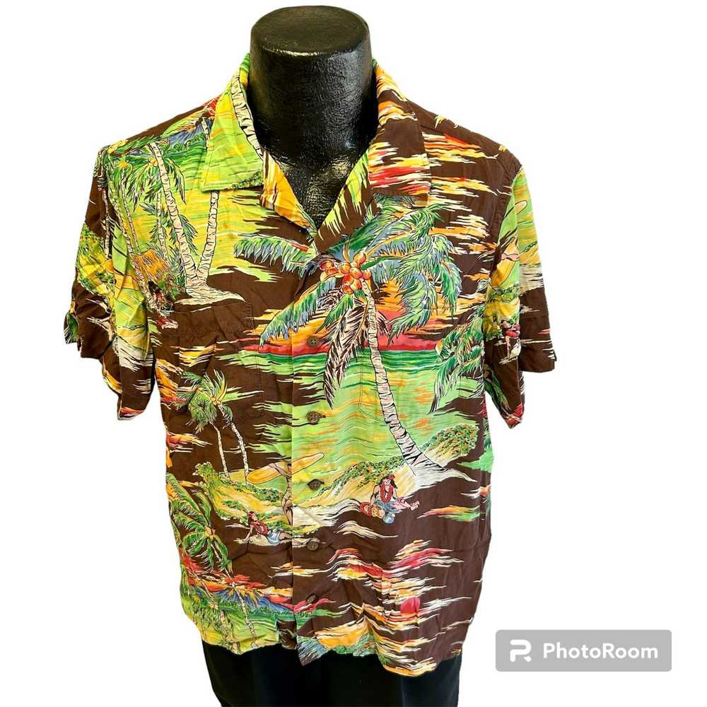 Polo Ralph Lauren 80's Rayon Hawaiian LOOP Collar… - image 2