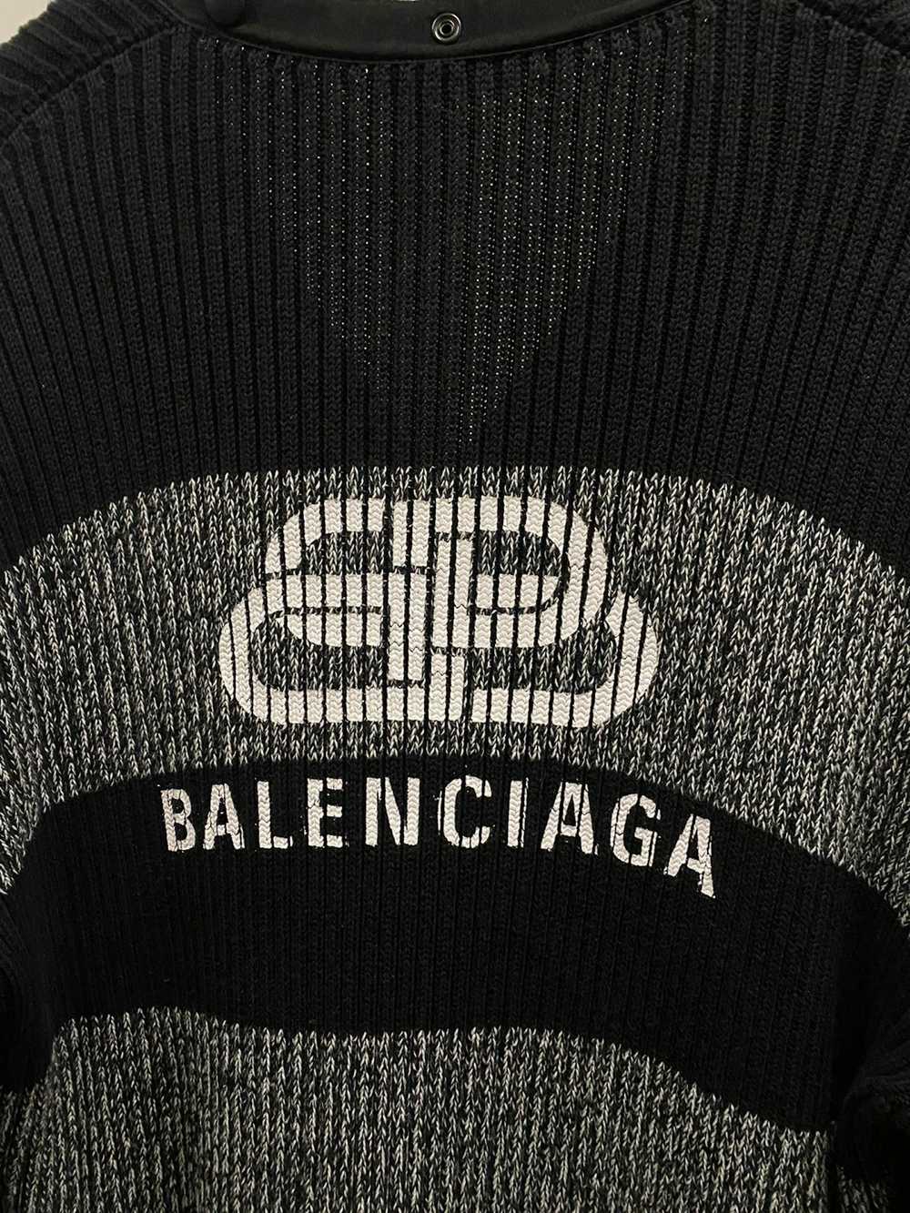 Balenciaga Balenciaga Black Logo Back Stripe Rib … - image 3