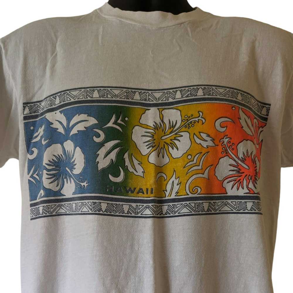 Hanes Hawaii Vintage 70s Graphic Tshirt Hibiscus … - image 1