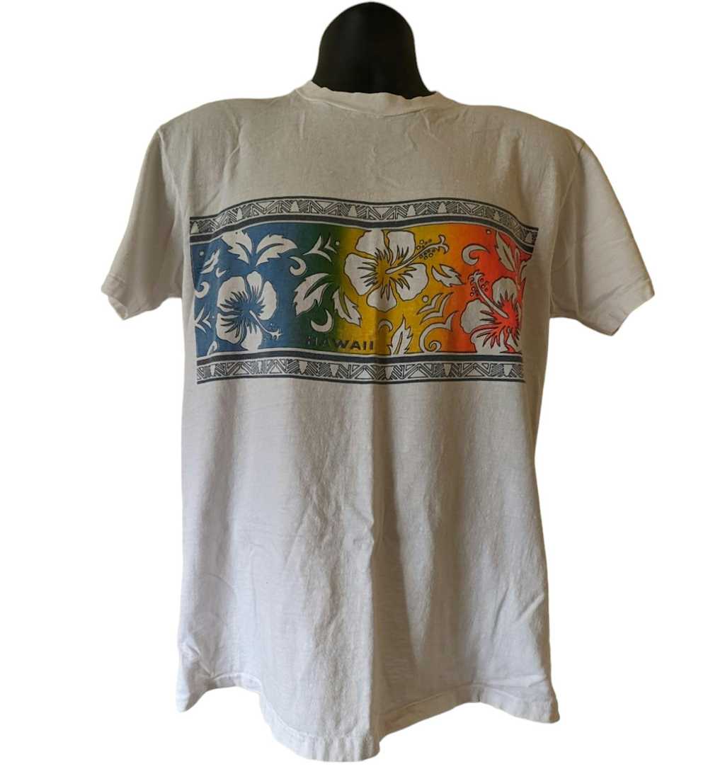 Hanes Hawaii Vintage 70s Graphic Tshirt Hibiscus … - image 2