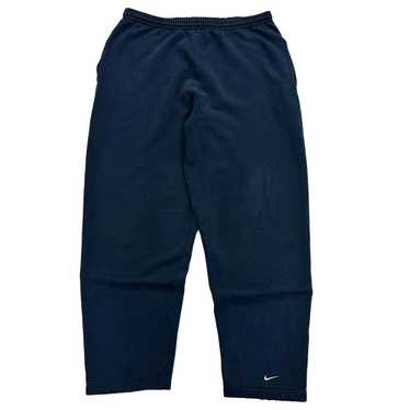 Vintage Y2k Nike Mens Swoosh Spellout Navy Blue Fleece Jogger Sweatpants XL