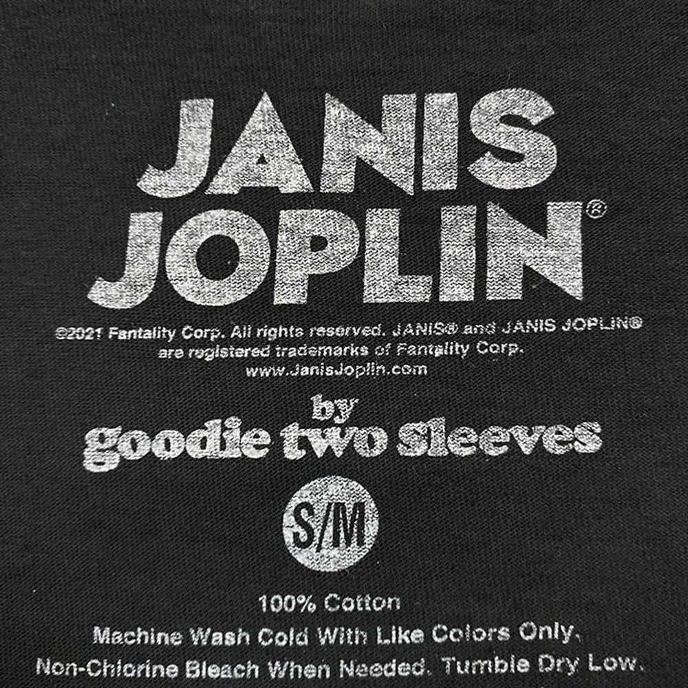 Janis Joplin Rock Distressed T-shirt Size S/M - image 4