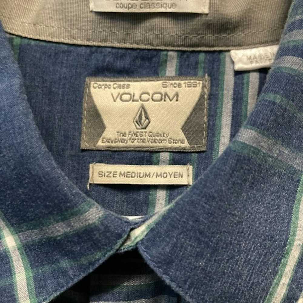 Volcom Volcom M blue / green / white plaid shirt - image 6