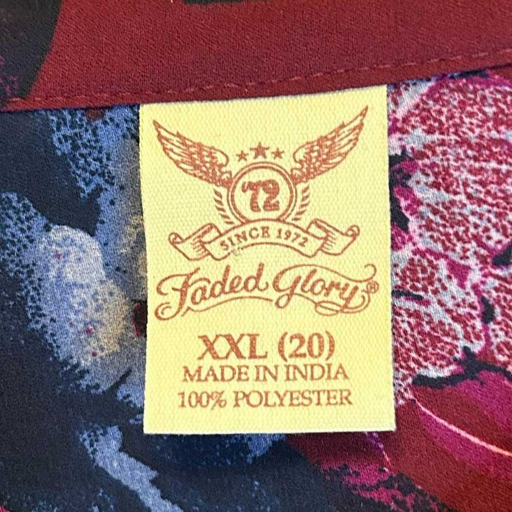 Faded Glory XXL (20) Faded Glory Maroon Floral Lo… - image 4