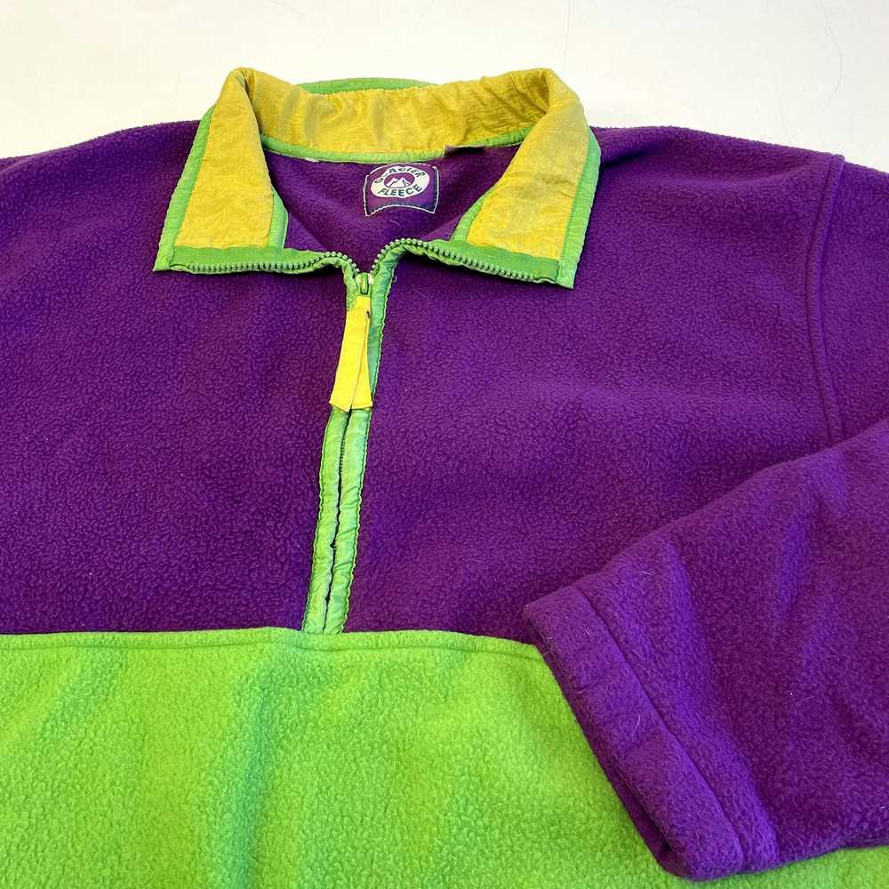 Unkwn 90's Glacier Fleece COLORBLOCK Purple Green… - image 2