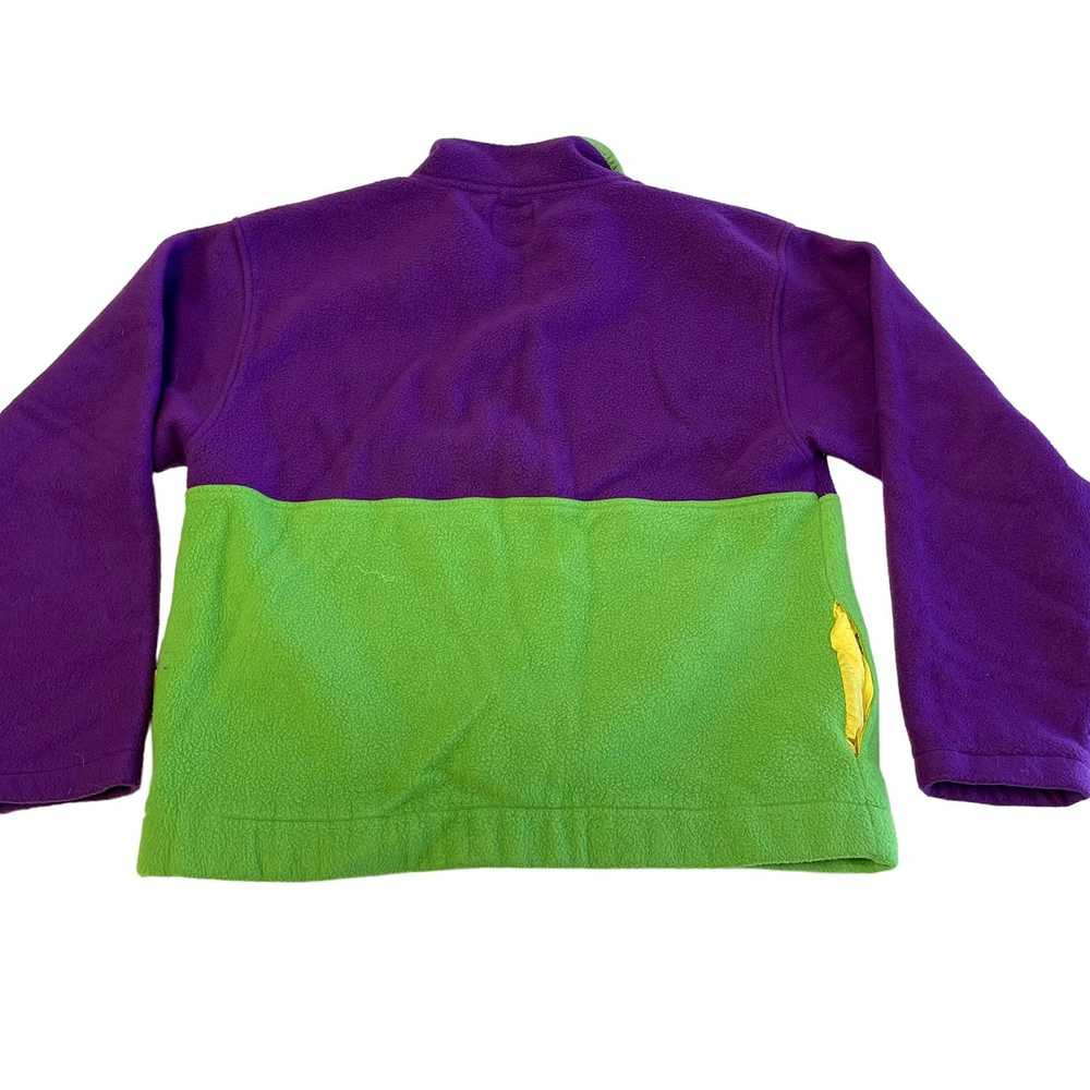 Unkwn 90's Glacier Fleece COLORBLOCK Purple Green… - image 4