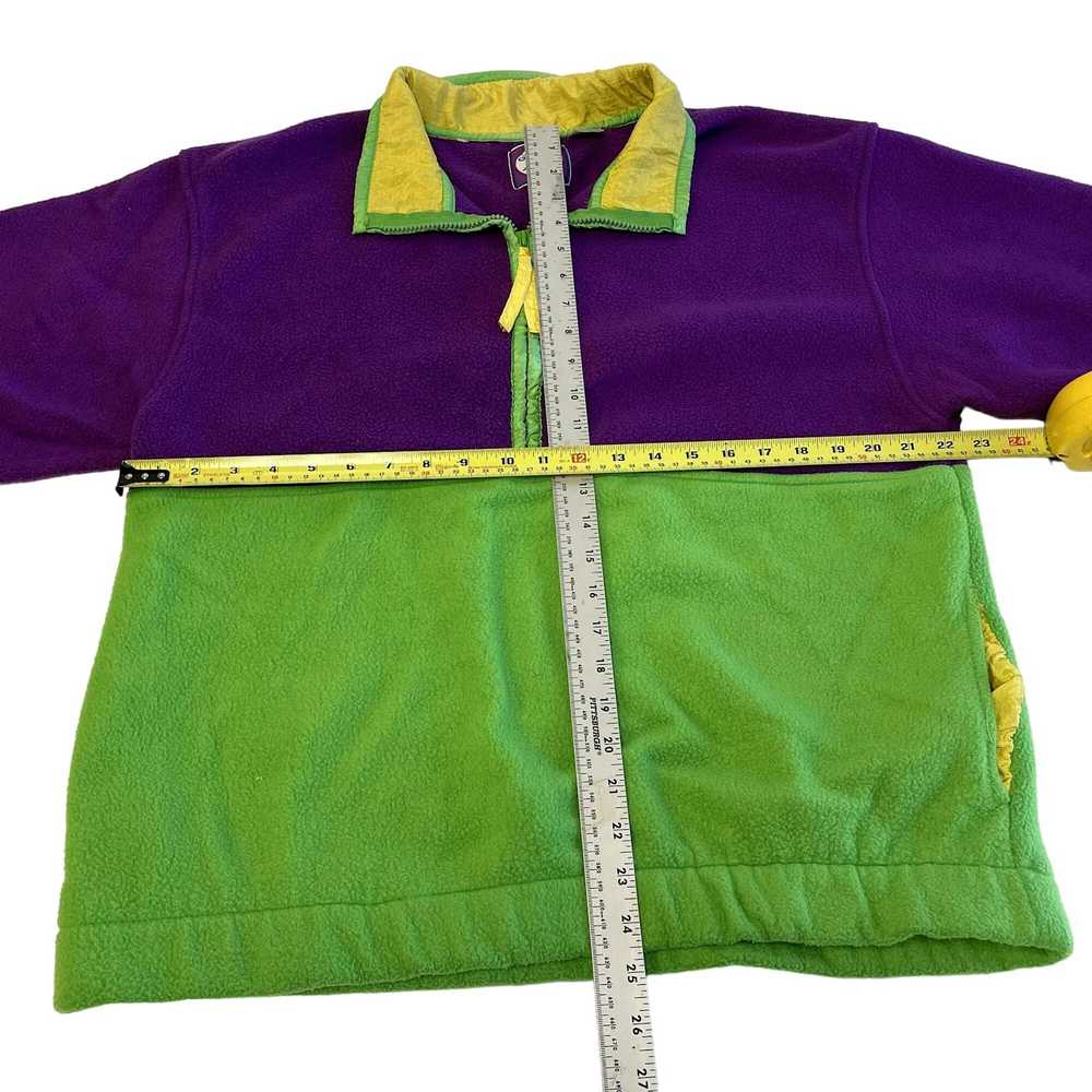 Unkwn 90's Glacier Fleece COLORBLOCK Purple Green… - image 8