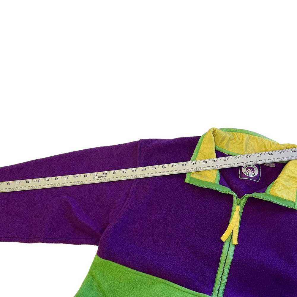 Unkwn 90's Glacier Fleece COLORBLOCK Purple Green… - image 9