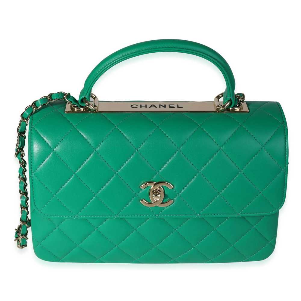 Chanel Chanel Kelly Green Quilted Lambskin Medium… - image 1