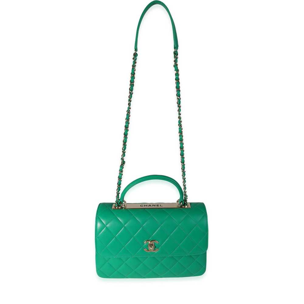 Chanel Chanel Kelly Green Quilted Lambskin Medium… - image 3