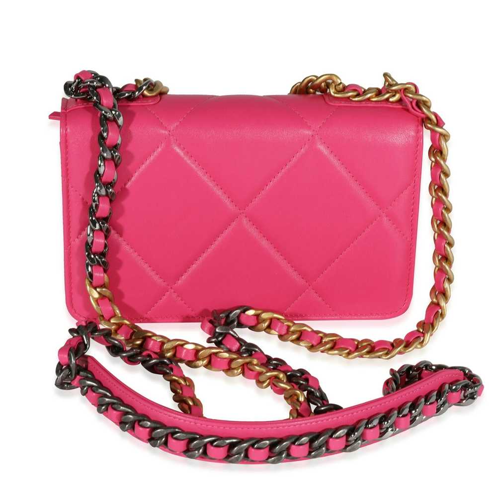 Chanel Chanel Hot Pink Quilted Lambskin Chanel 19… - image 3