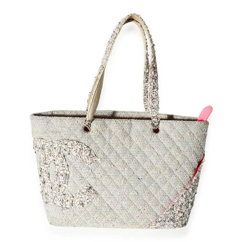 Chanel Chanel Grey Quilted Tweed Ligne Cambon Tote - image 1