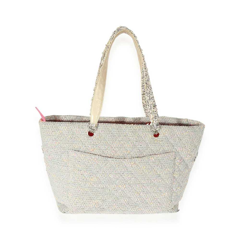 Chanel Chanel Grey Quilted Tweed Ligne Cambon Tote - image 5