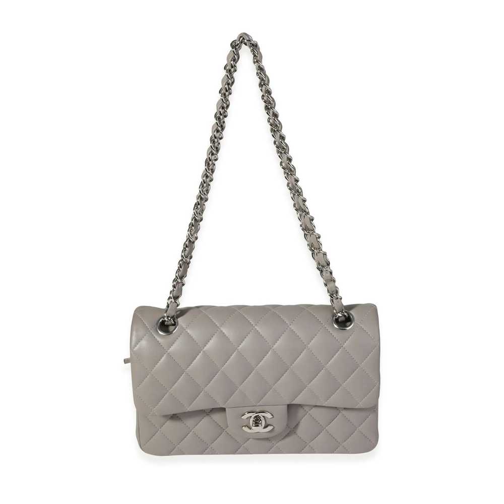 Chanel Chanel Grey Quilted Lambskin Small Classic… - image 4