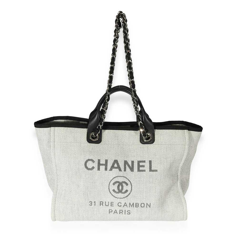 Chanel Chanel Grey & Black Canvas Large Deauville… - image 4