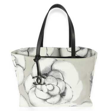 Chanel Chanel Grey Canvas Camellia Tote - image 1