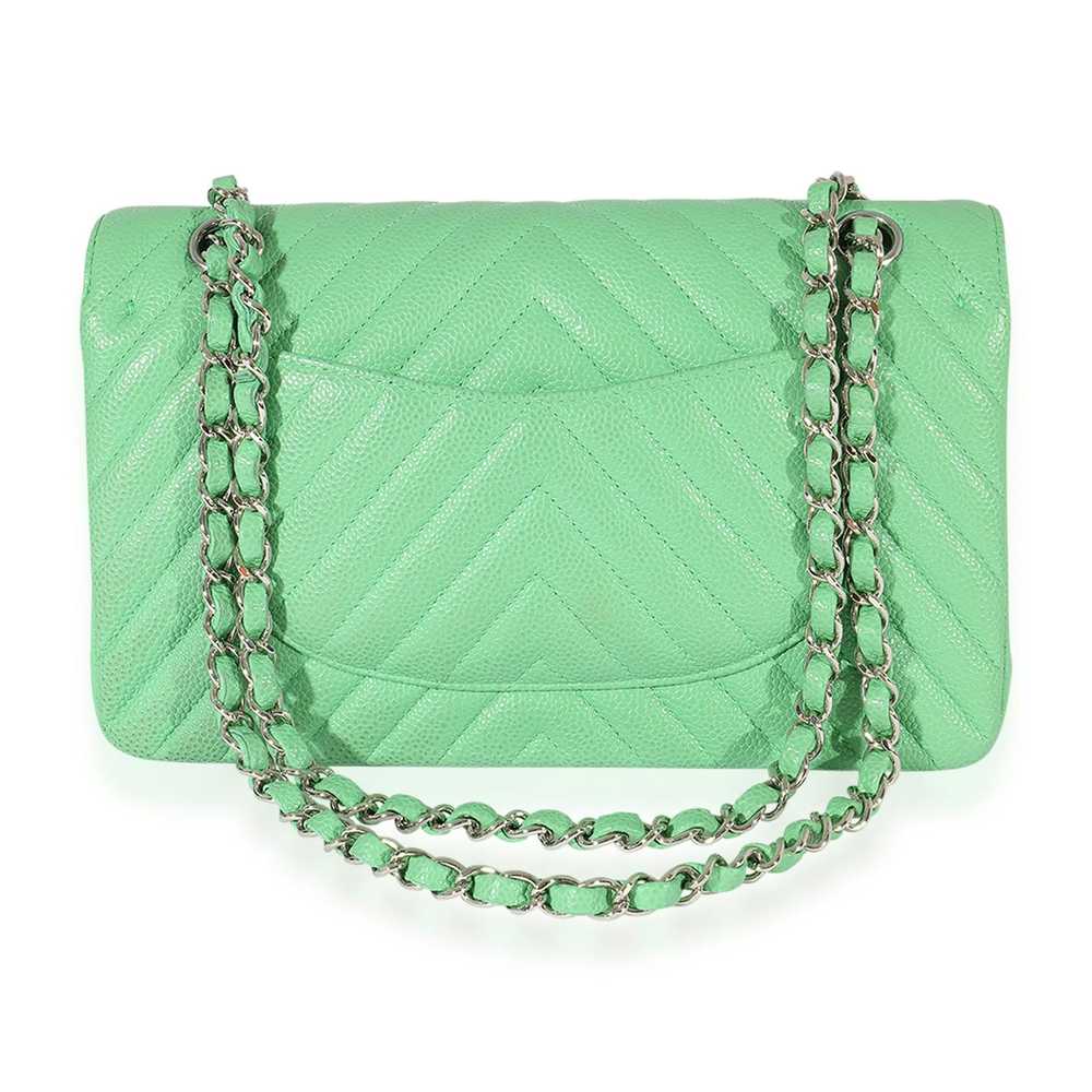 Chanel Chanel Green Chevron Quilted Caviar Medium… - image 5