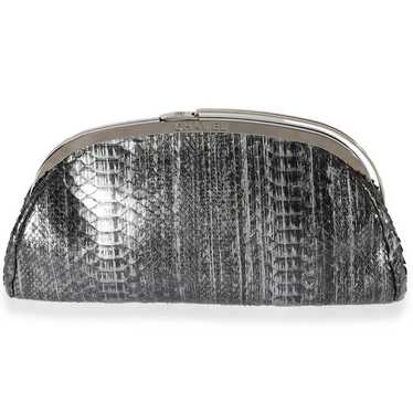 Chanel Chanel Gray Python Frame Clutch - image 1