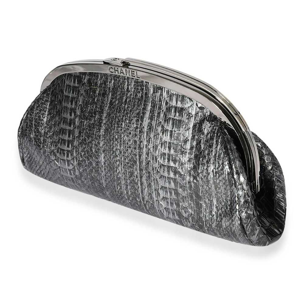 Chanel Chanel Gray Python Frame Clutch - image 2