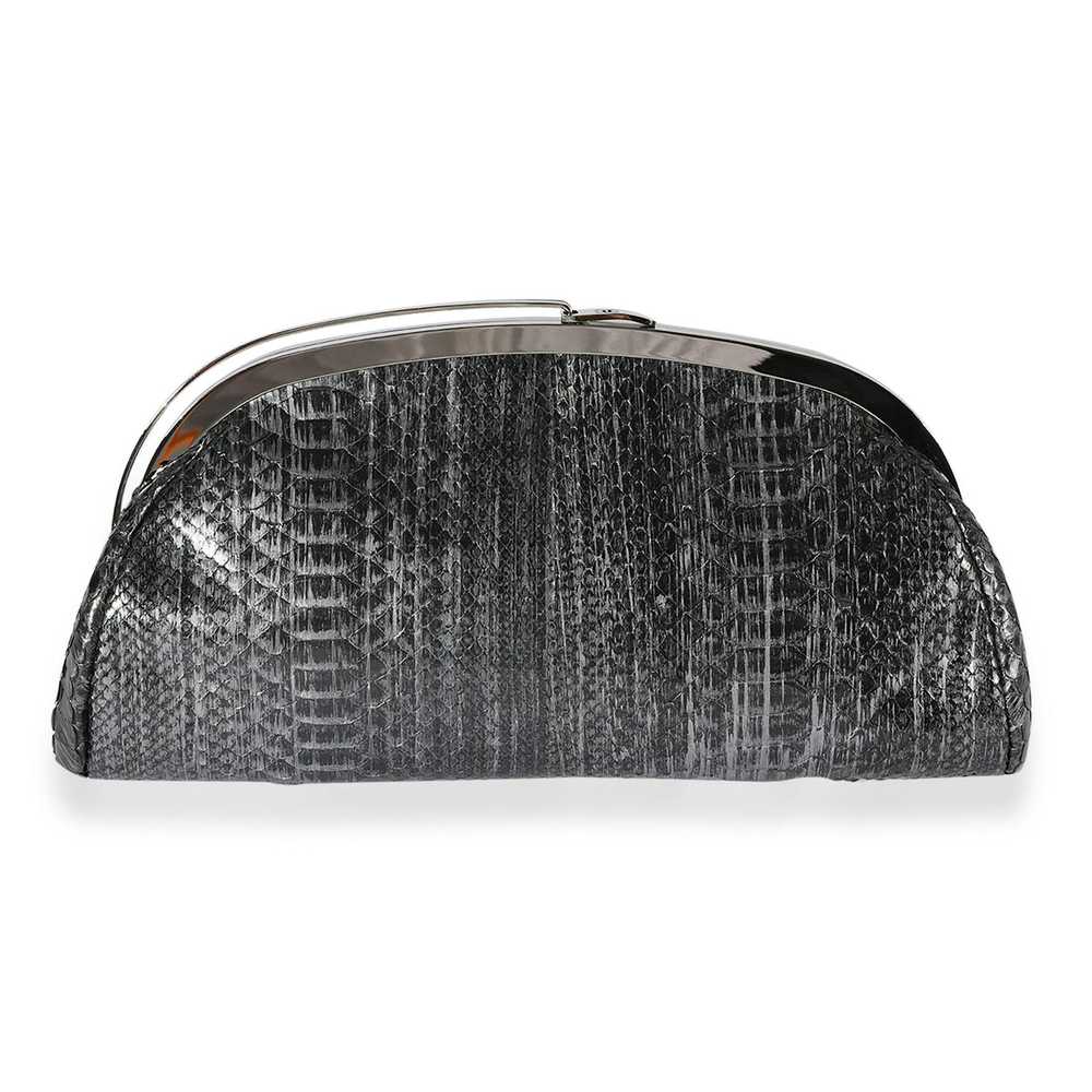 Chanel Chanel Gray Python Frame Clutch - image 3