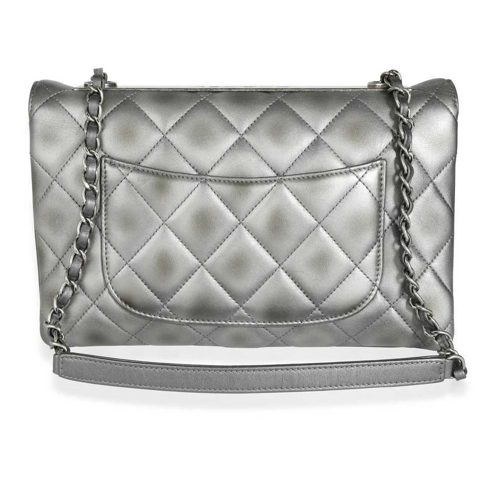 Chanel Chanel Dark Metallic Silver Quilted Lambsk… - image 3