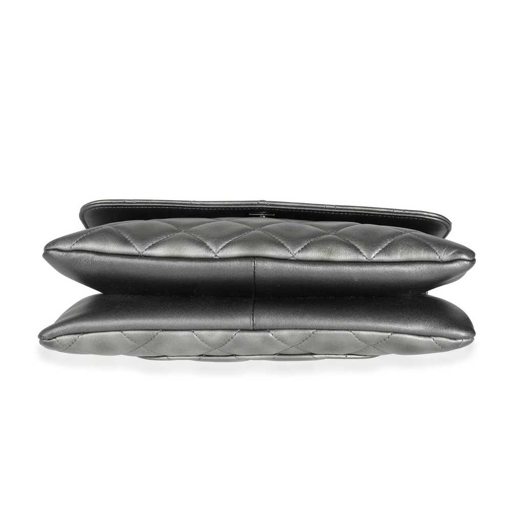 Chanel Chanel Dark Metallic Silver Quilted Lambsk… - image 4