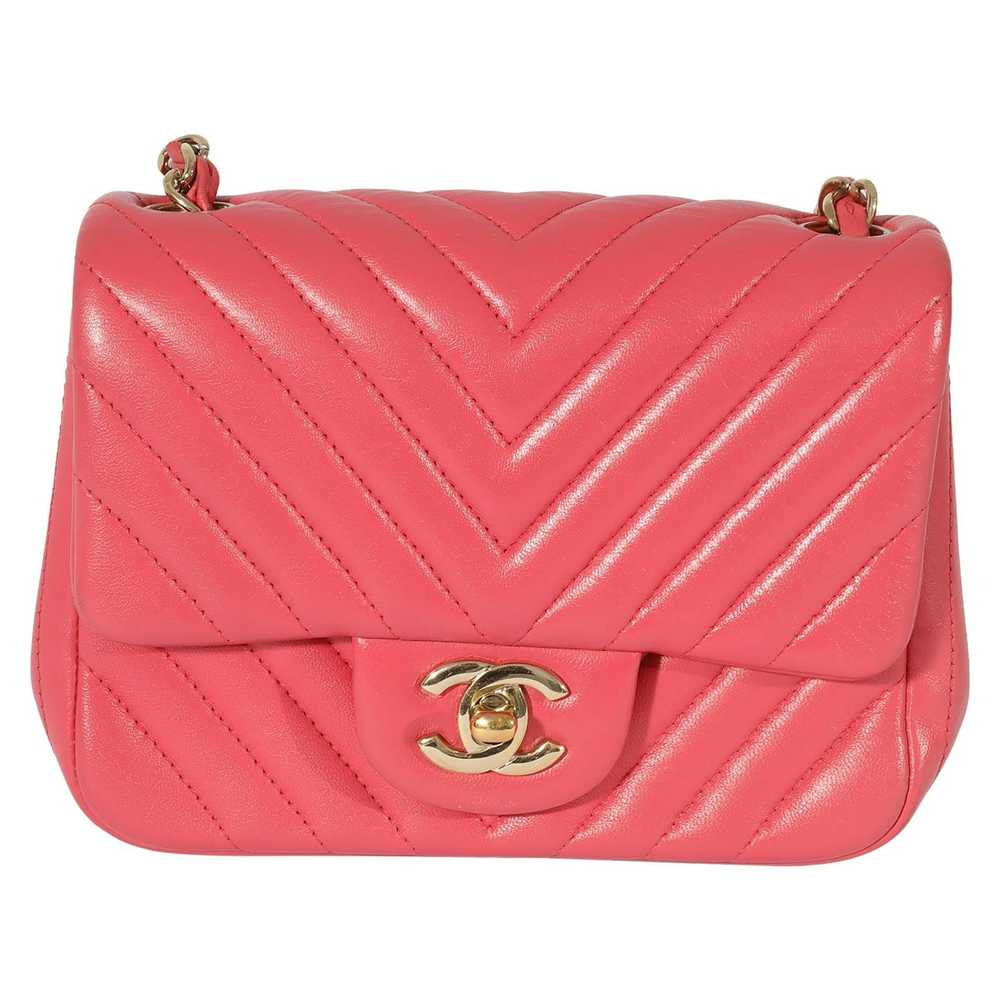 Chanel Chanel Chevron Pink Lambskin Mini Flap Bag - image 1