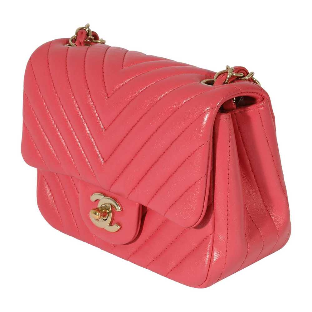 Chanel Chanel Chevron Pink Lambskin Mini Flap Bag - image 2