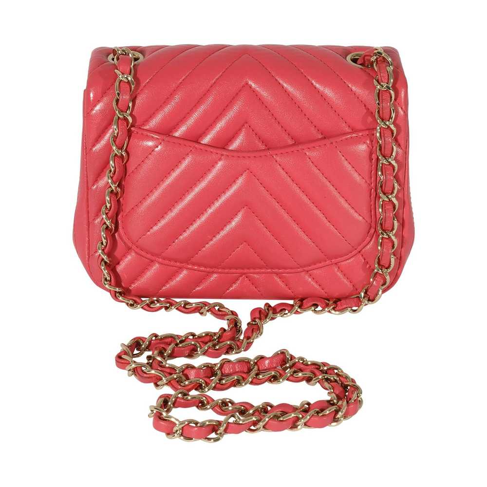 Chanel Chanel Chevron Pink Lambskin Mini Flap Bag - image 3