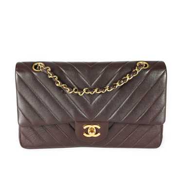 Chanel Chanel Brown Lambskin Chevron Quilted Medi… - image 1