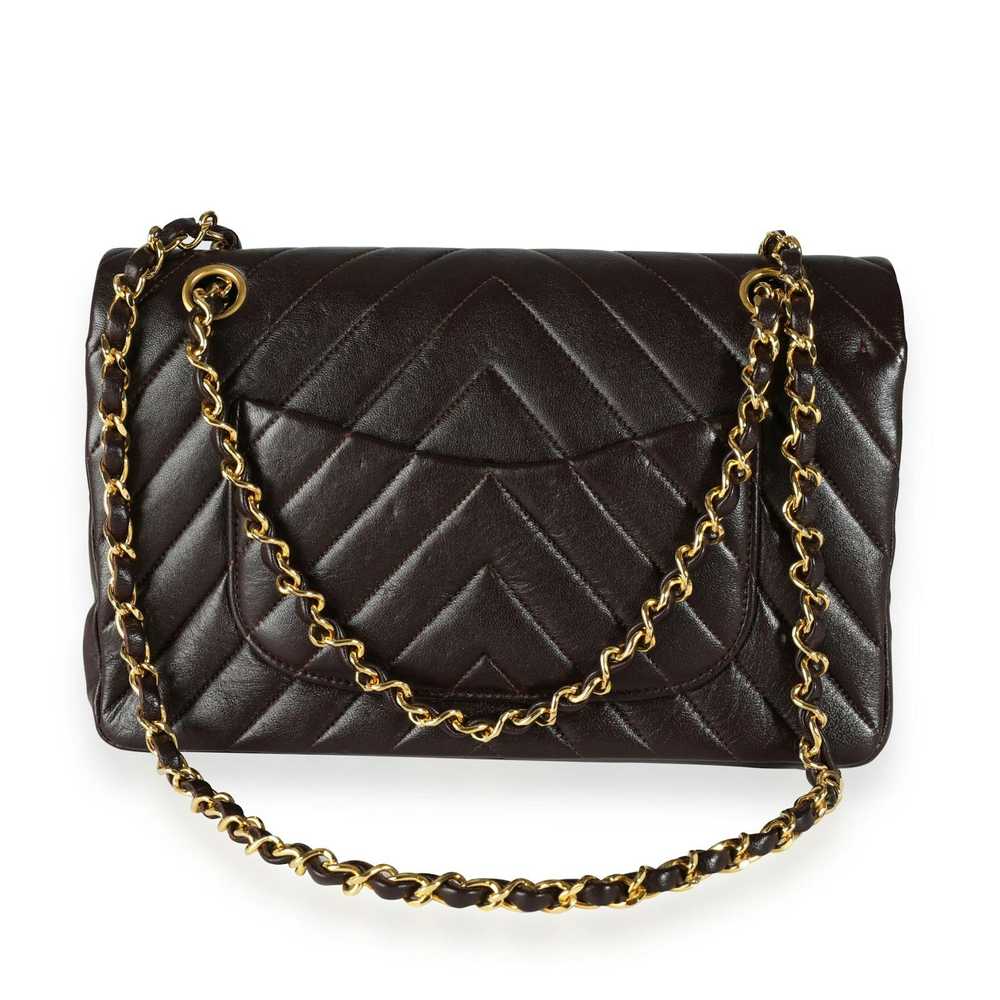 Chanel Chanel Brown Lambskin Chevron Quilted Medi… - image 3
