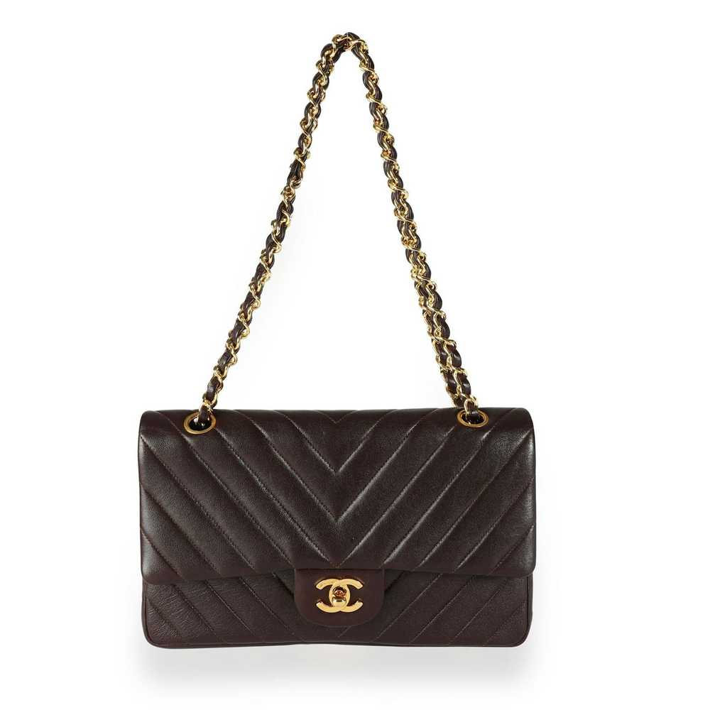 Chanel Chanel Brown Lambskin Chevron Quilted Medi… - image 4