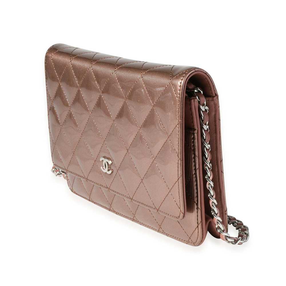 Chanel Chanel Bronze Vertical Stripe Quilted Pate… - image 2