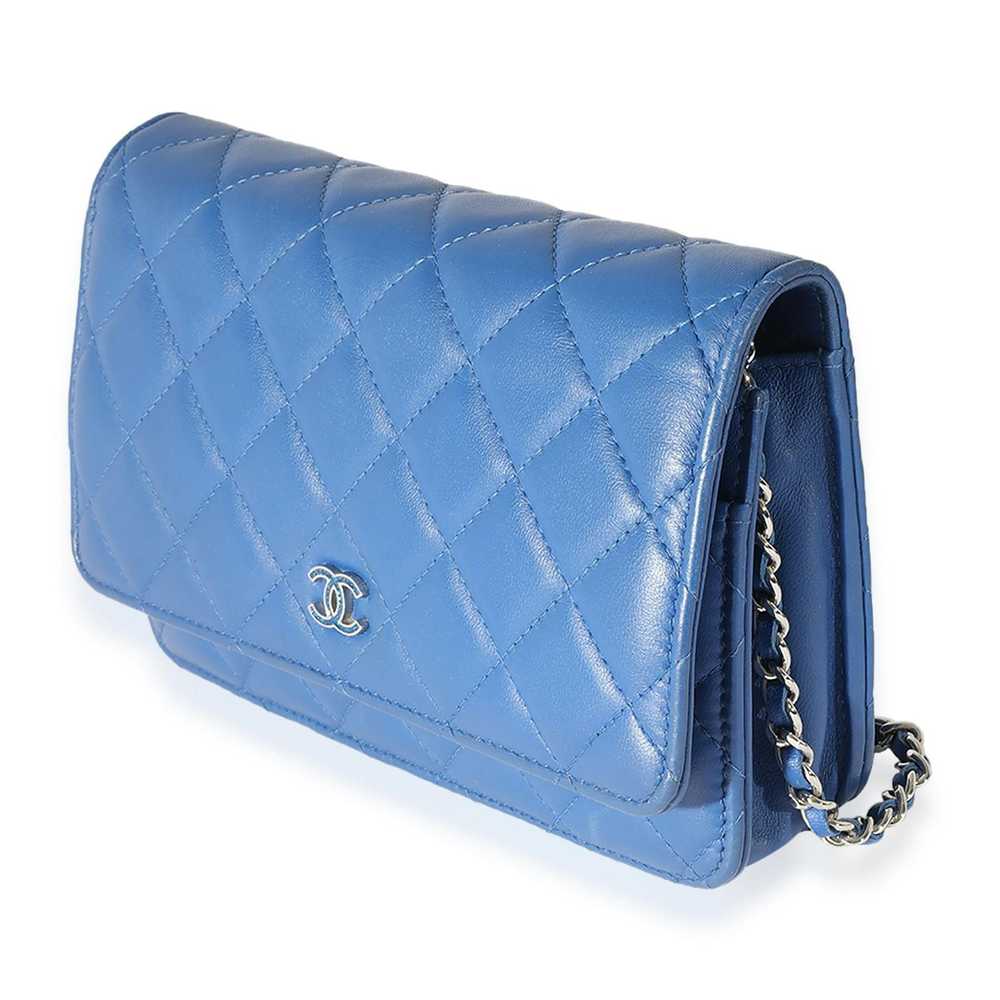 Chanel Chanel Blue Quilted Lambskin WOC - image 2