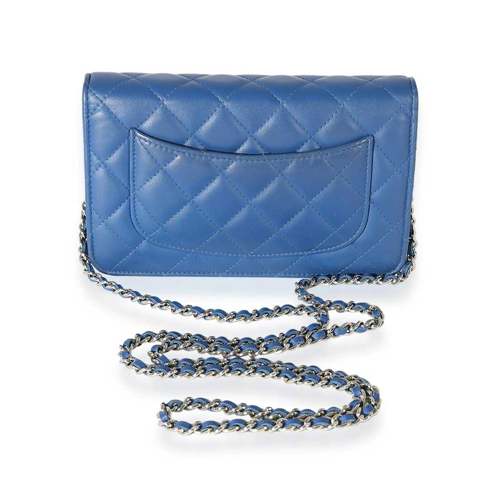 Chanel Chanel Blue Quilted Lambskin WOC - image 3