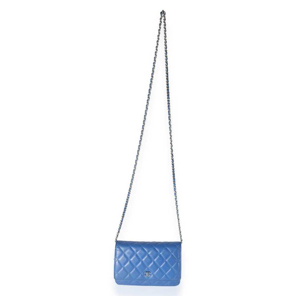 Chanel Chanel Blue Quilted Lambskin WOC - image 4