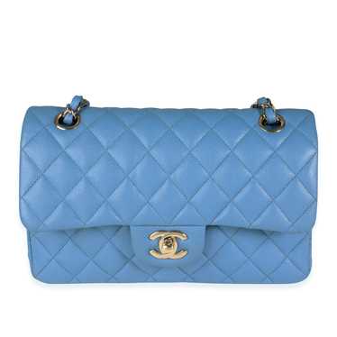 Chanel Chanel Blue Quilted Caviar Small Classic D… - image 1