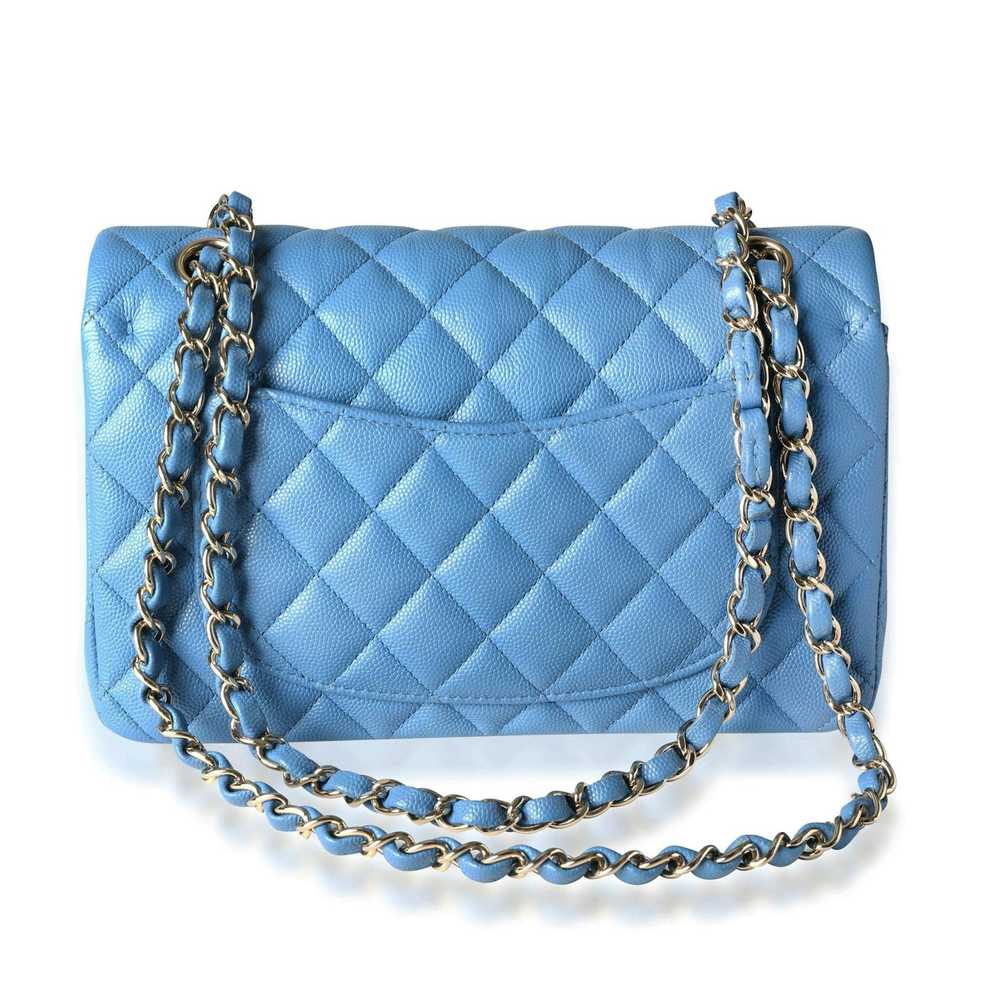 Chanel Chanel Blue Quilted Caviar Small Classic D… - image 3