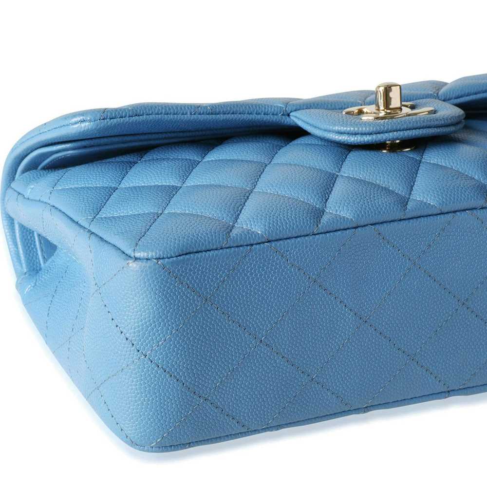 Chanel Chanel Blue Quilted Caviar Small Classic D… - image 6