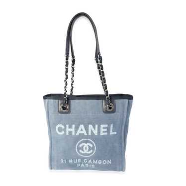 Chanel Chanel Blue Canvas & Calfskin Mini Deauvil… - image 1