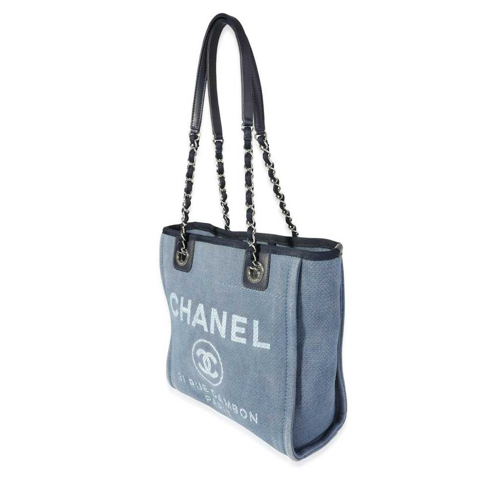 Chanel Chanel Blue Canvas & Calfskin Mini Deauvil… - image 2