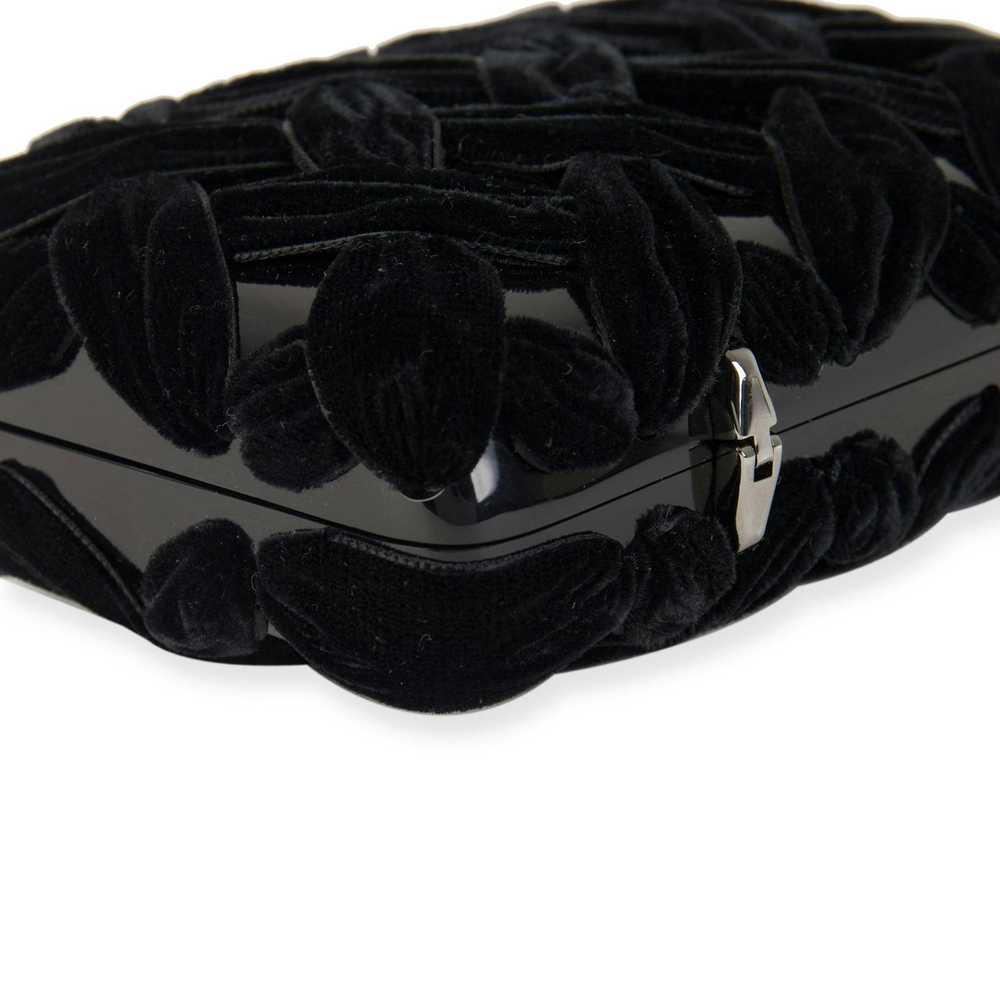 Chanel Chanel Black Velvet & Resin Box Clutch wit… - image 10