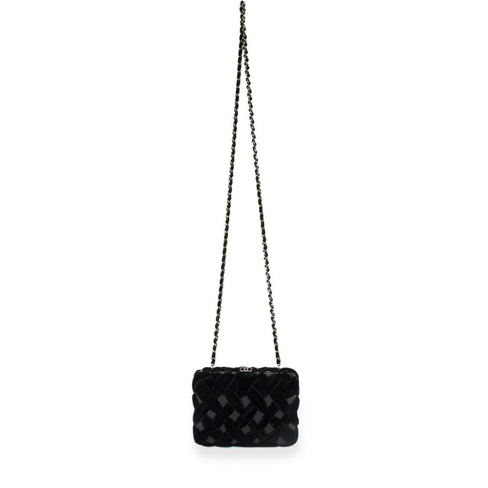 Chanel Chanel Black Velvet & Resin Box Clutch wit… - image 2