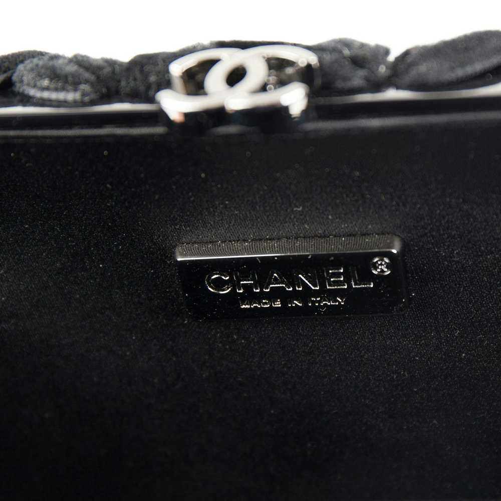 Chanel Chanel Black Velvet & Resin Box Clutch wit… - image 4