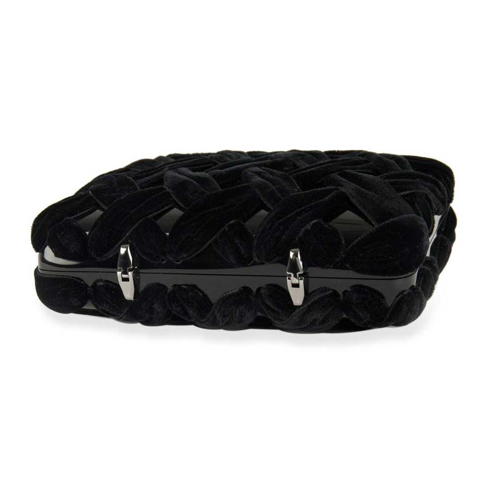 Chanel Chanel Black Velvet & Resin Box Clutch wit… - image 8