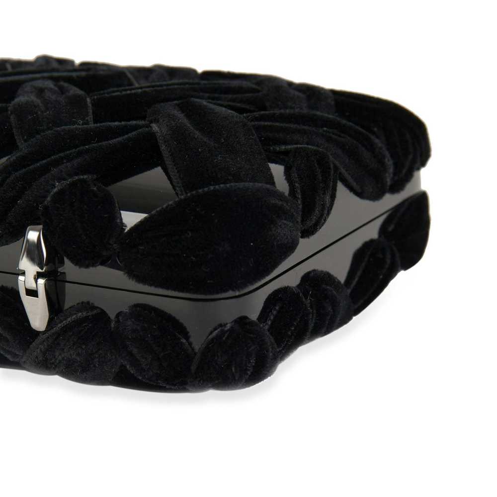 Chanel Chanel Black Velvet & Resin Box Clutch wit… - image 9