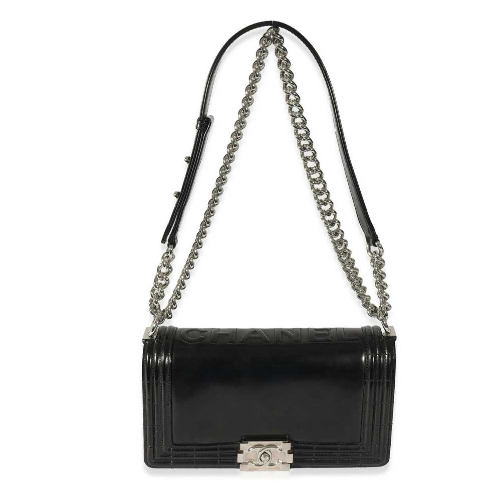 Chanel Chanel Black Vinyl Reverso Medium Boy Bag - image 4