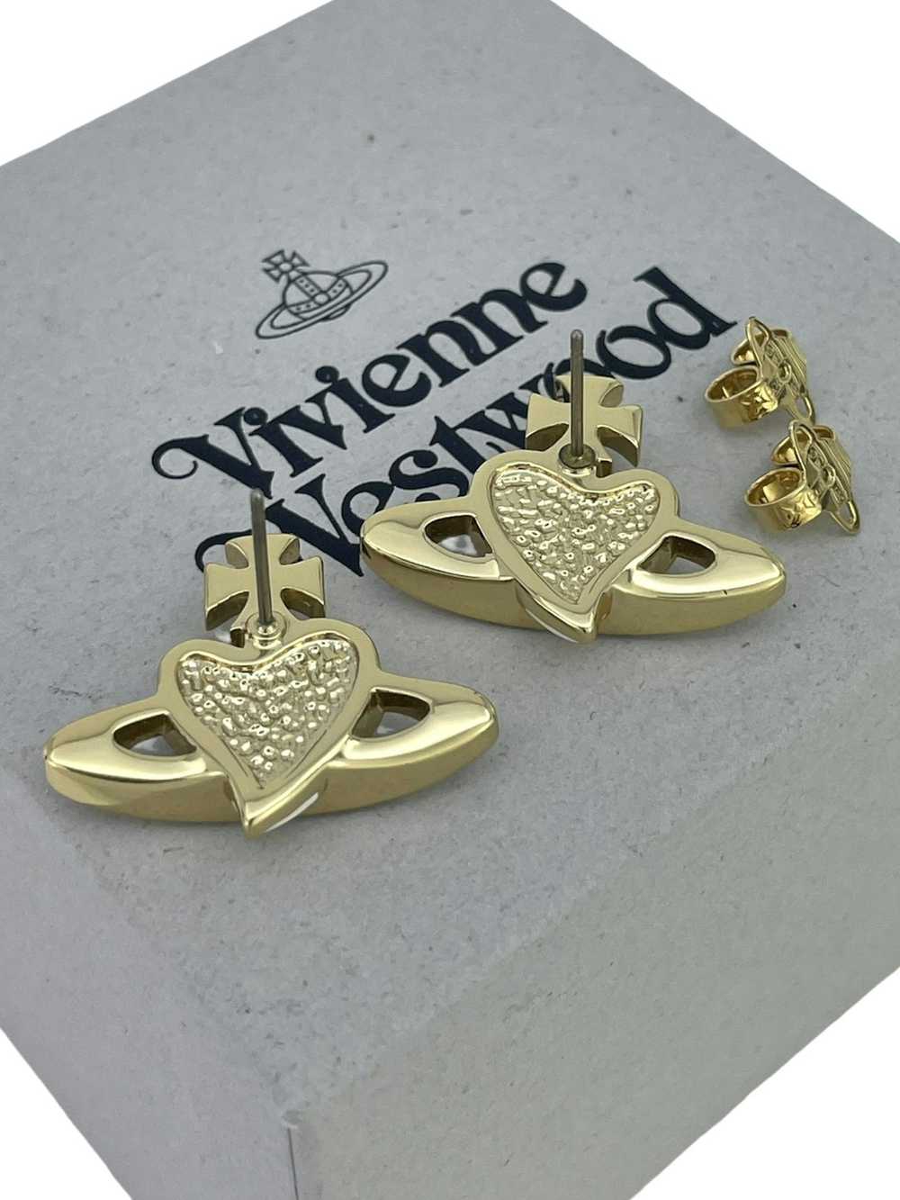 Vivienne Westwood Crystal Heart Orb Earrings - image 6