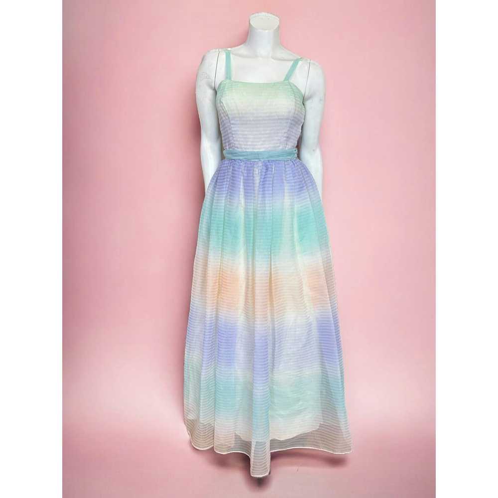 Vintage 70’s Pastel Rainbow Ombré Prom Homecoming… - image 1
