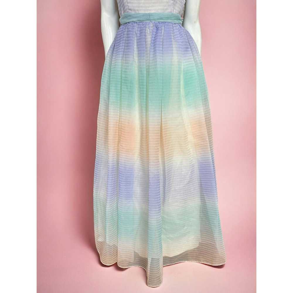 Vintage 70’s Pastel Rainbow Ombré Prom Homecoming… - image 3